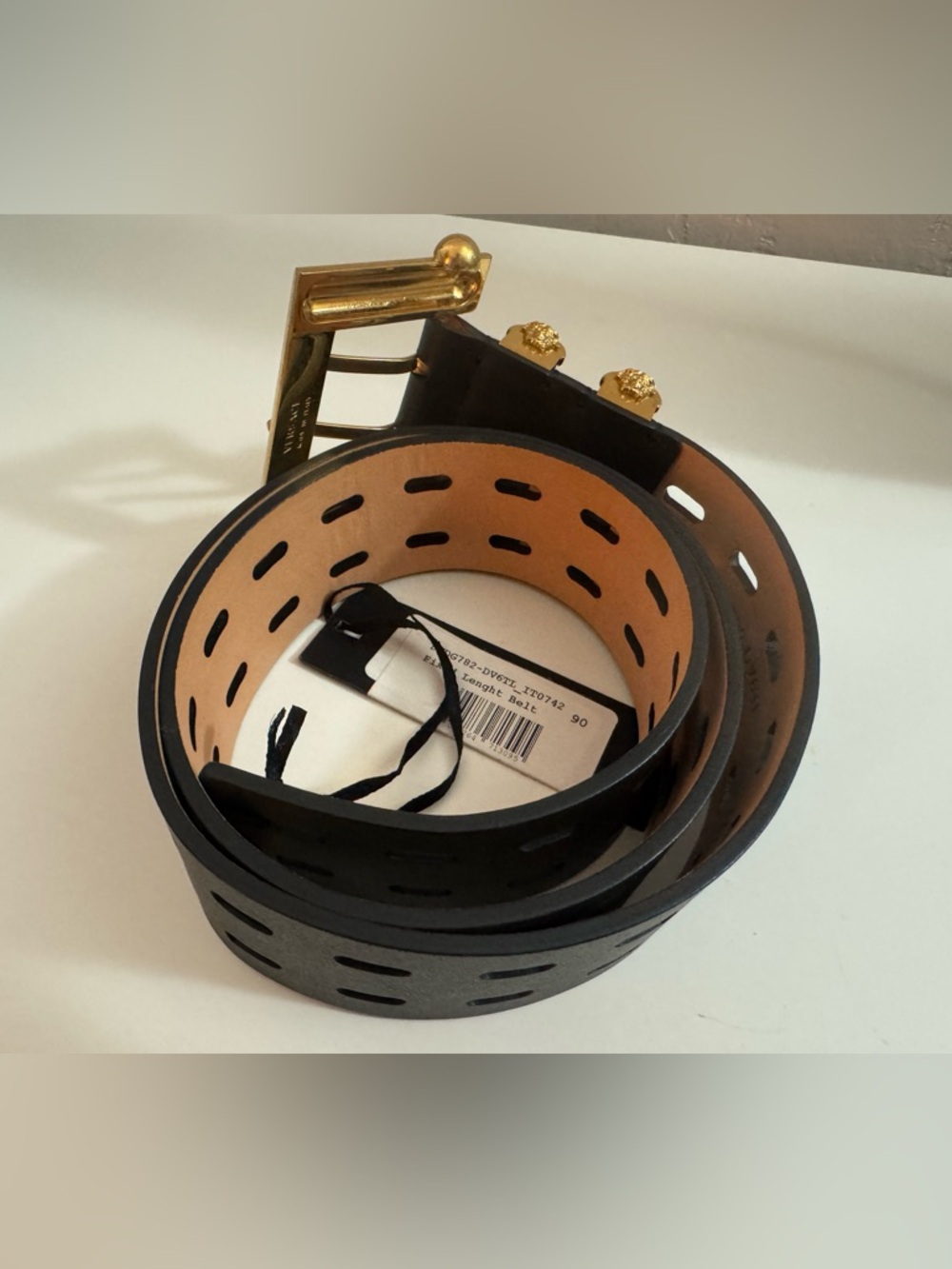 Versace Square Buckle Leather Belt - Picture 3 of 9
